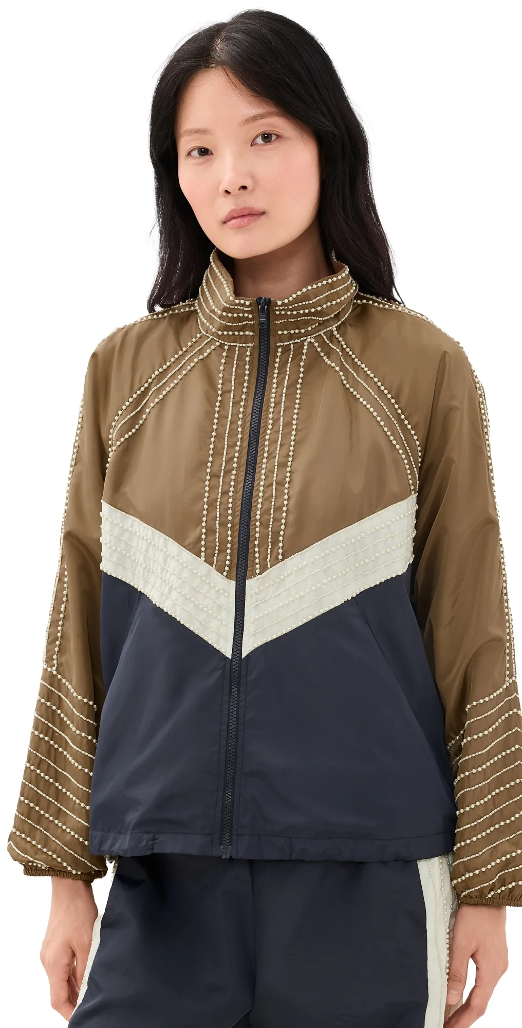 Quinn Embroidered Beaded Windbreaker by Sea