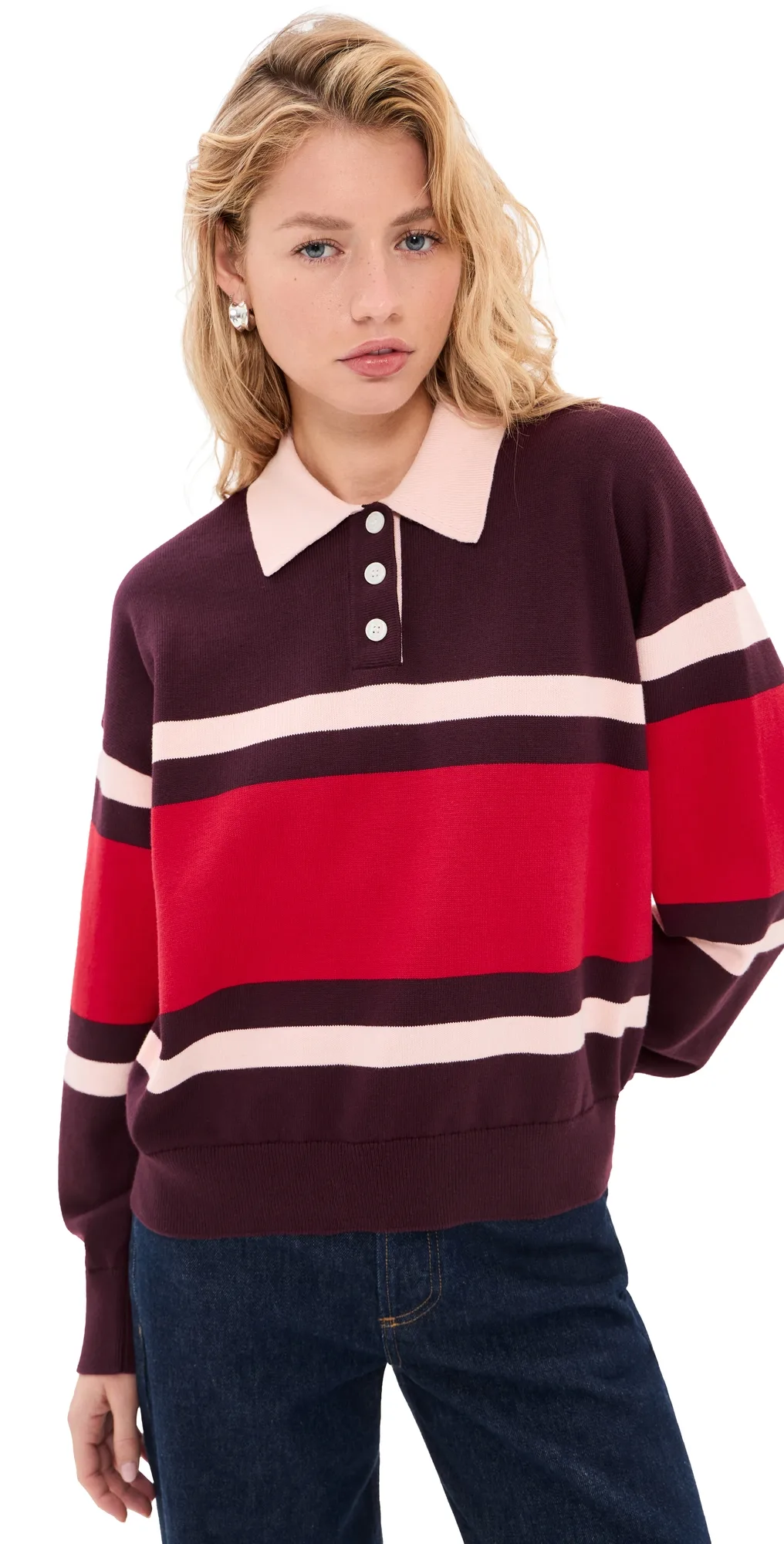 Cameron Cotton Cashmere Polo Sweater by State & Lake