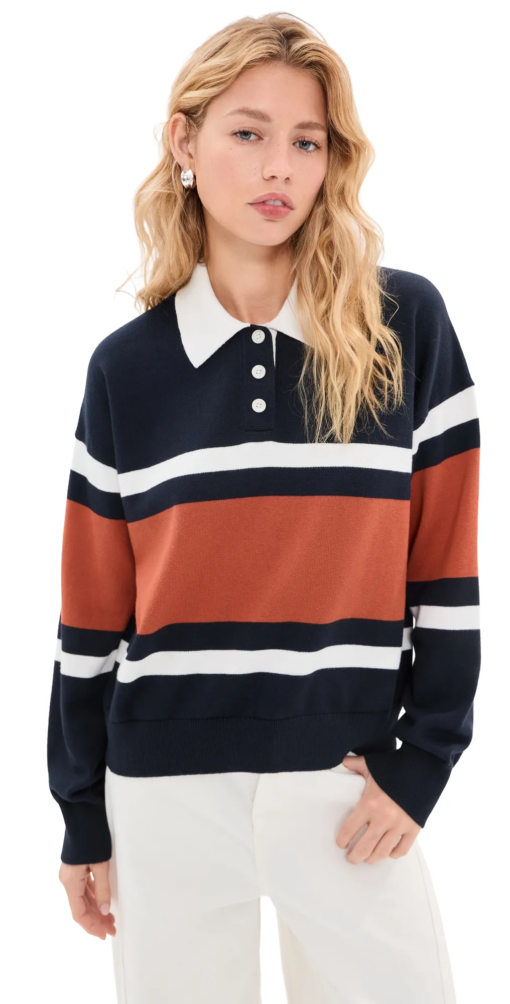 Cameron Cotton Cashmere Polo Sweater
