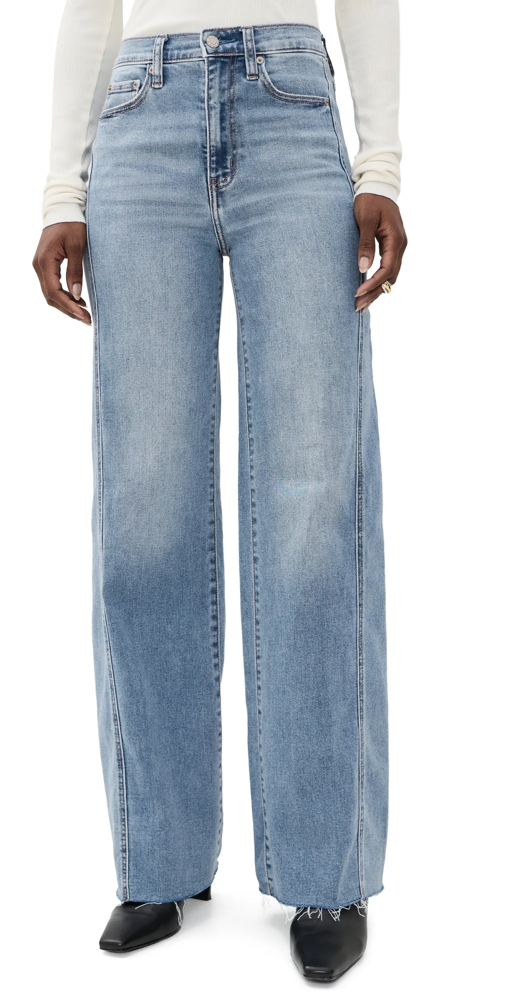 Far Out Seaming High Rise Wide Leg Jeans by DAZE