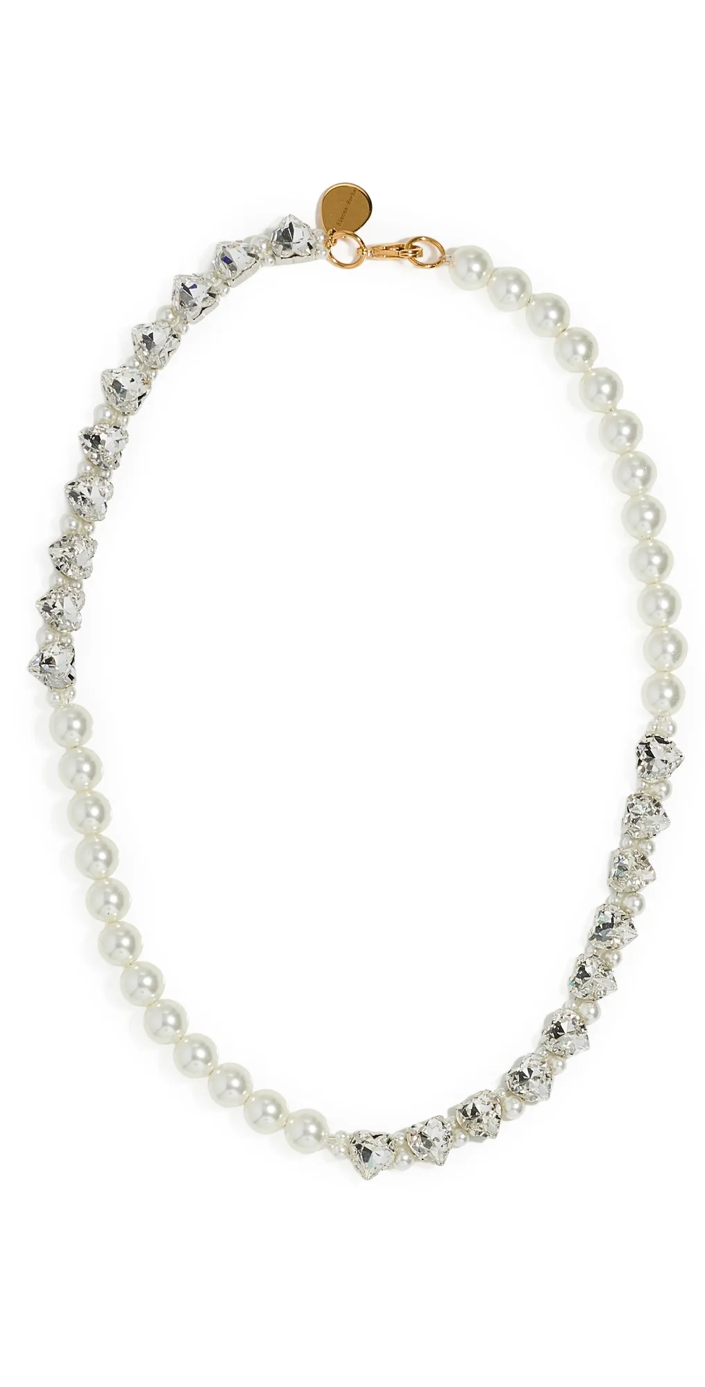 Quartet Pearl & Crystal Heart Necklace by Simone Rocha