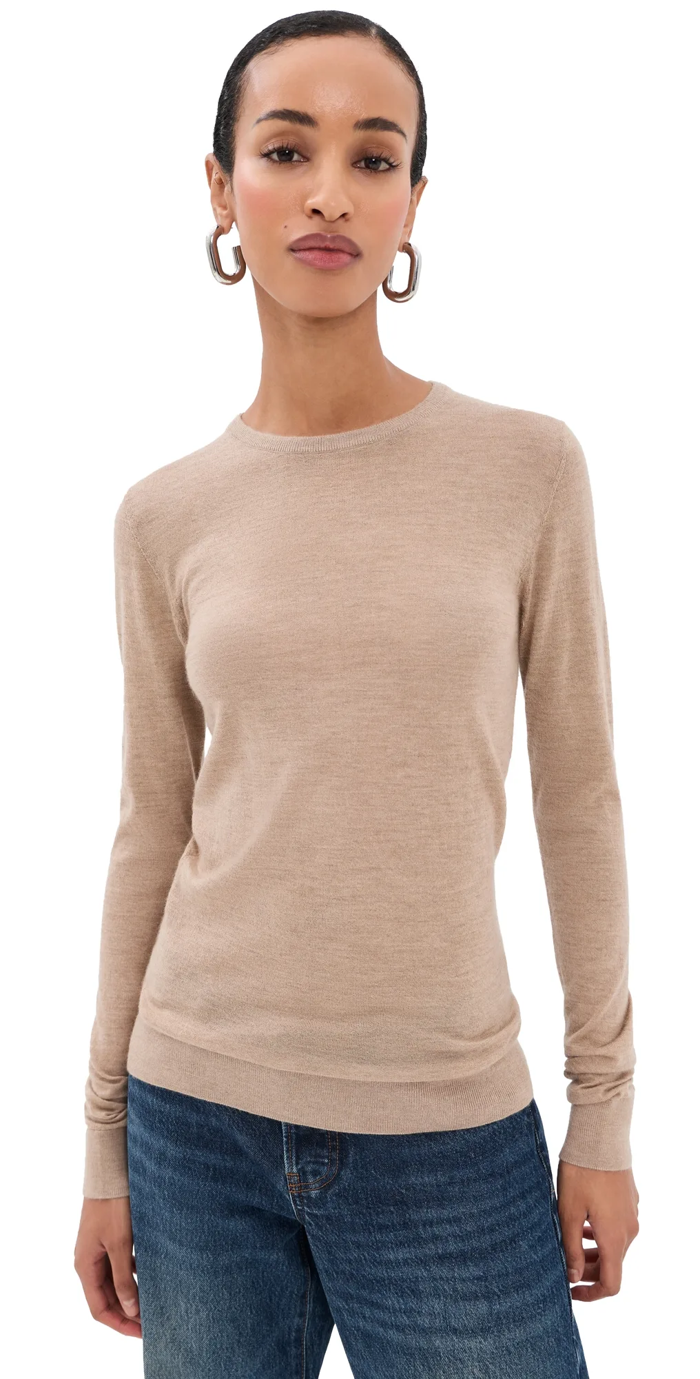 Tissue Cashmere Crew Neck Pullover by Tibi