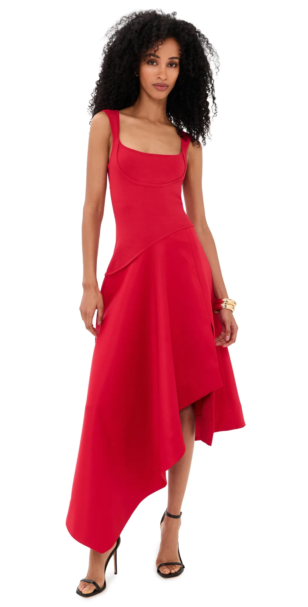 Scarlet Asymmetrical Day Dress by Amur