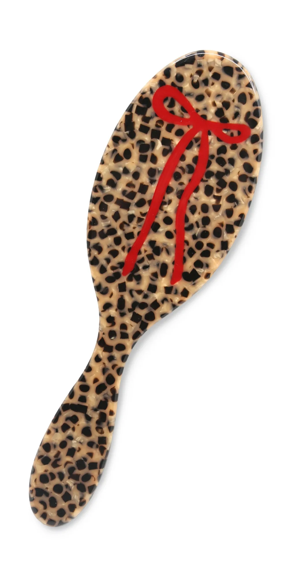 Hand-Painted Leopard Bow Amazing Hair Day Brush by Solar Eclipse