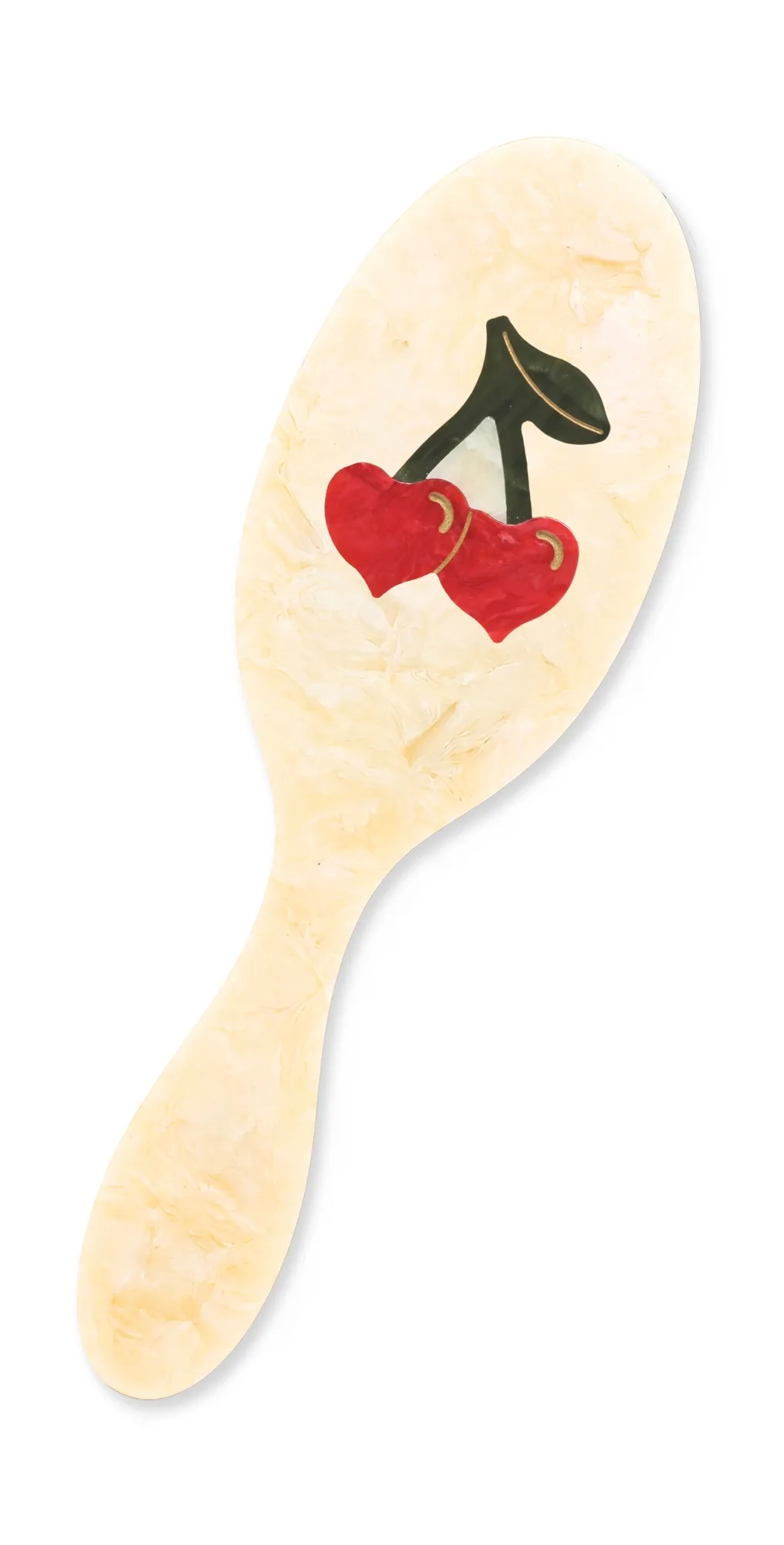 Hand-Painted Cherry Hearts Amazing Hair Brush by Solar Eclipse