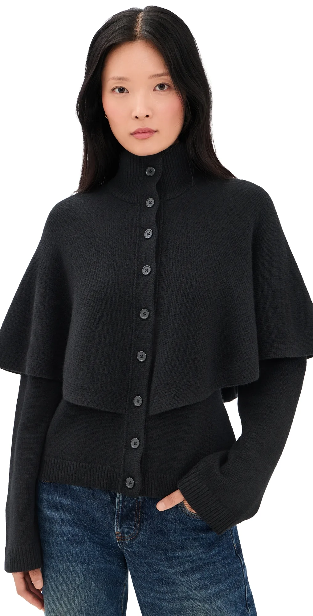 Turtleneck Cape Cardigan by Vince