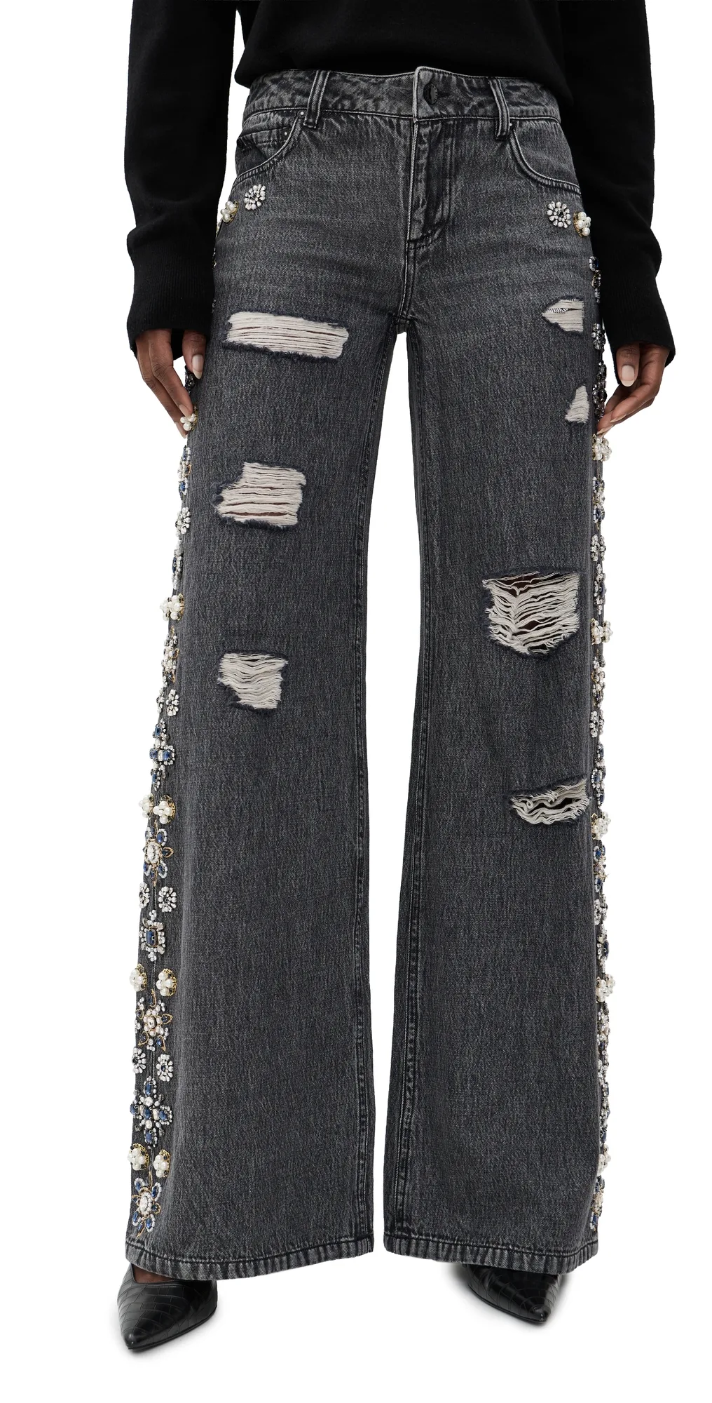 Amazing Embell Baggy Jeans by Alice + Olivia