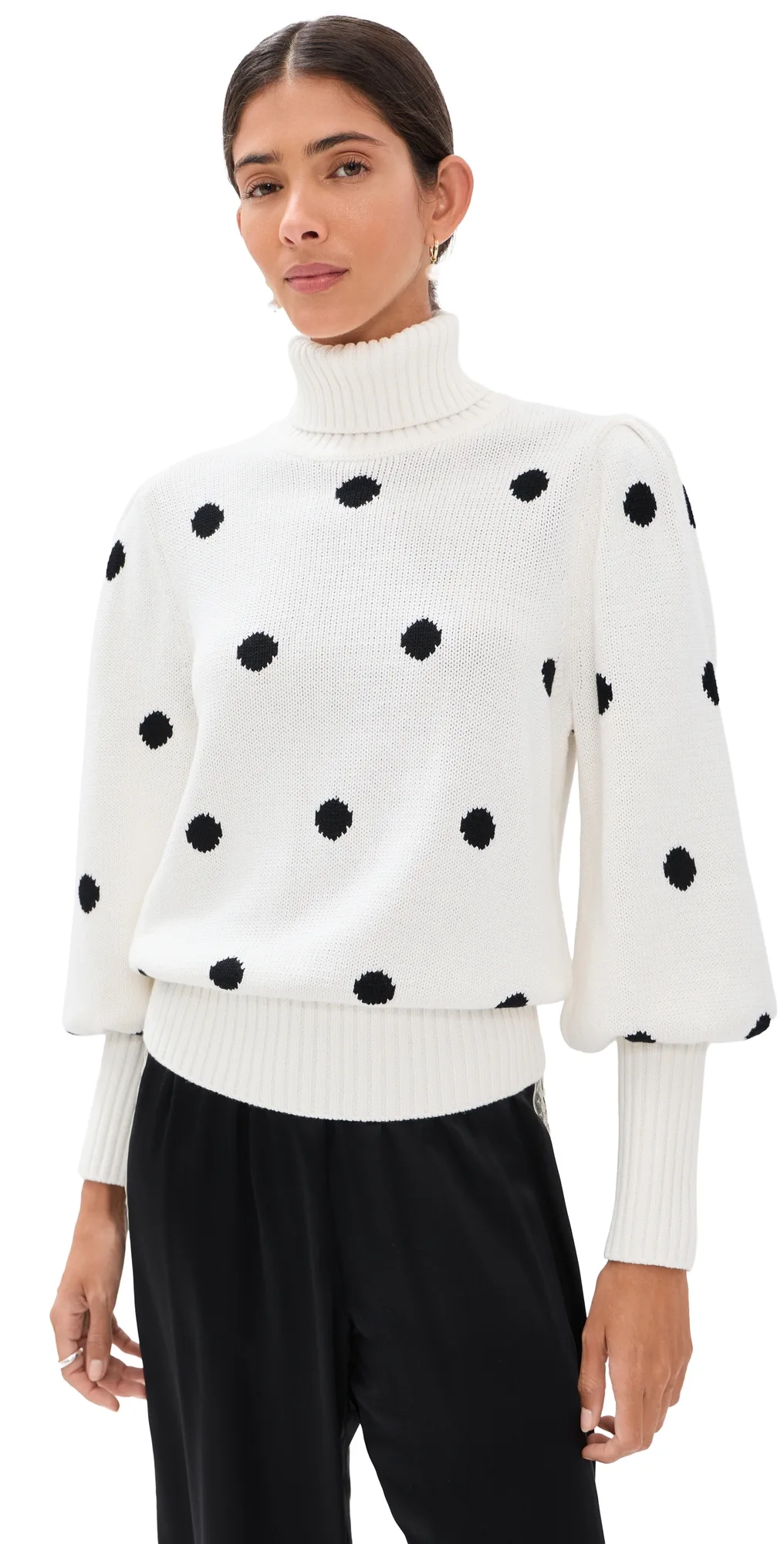 Fannie Puff Sleeve Polka Dot Sweater by Tanner Fletcher