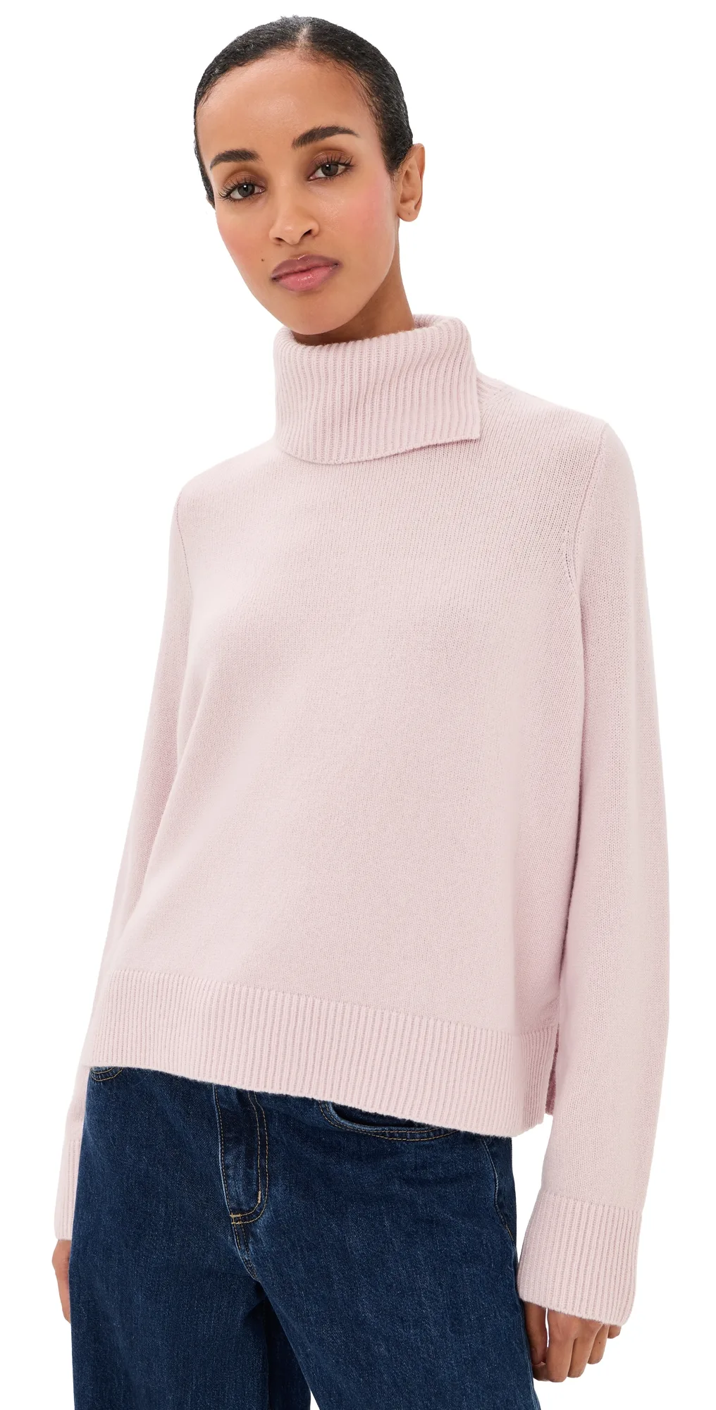 Swing Turtleneck Slit Sweater by Vince
