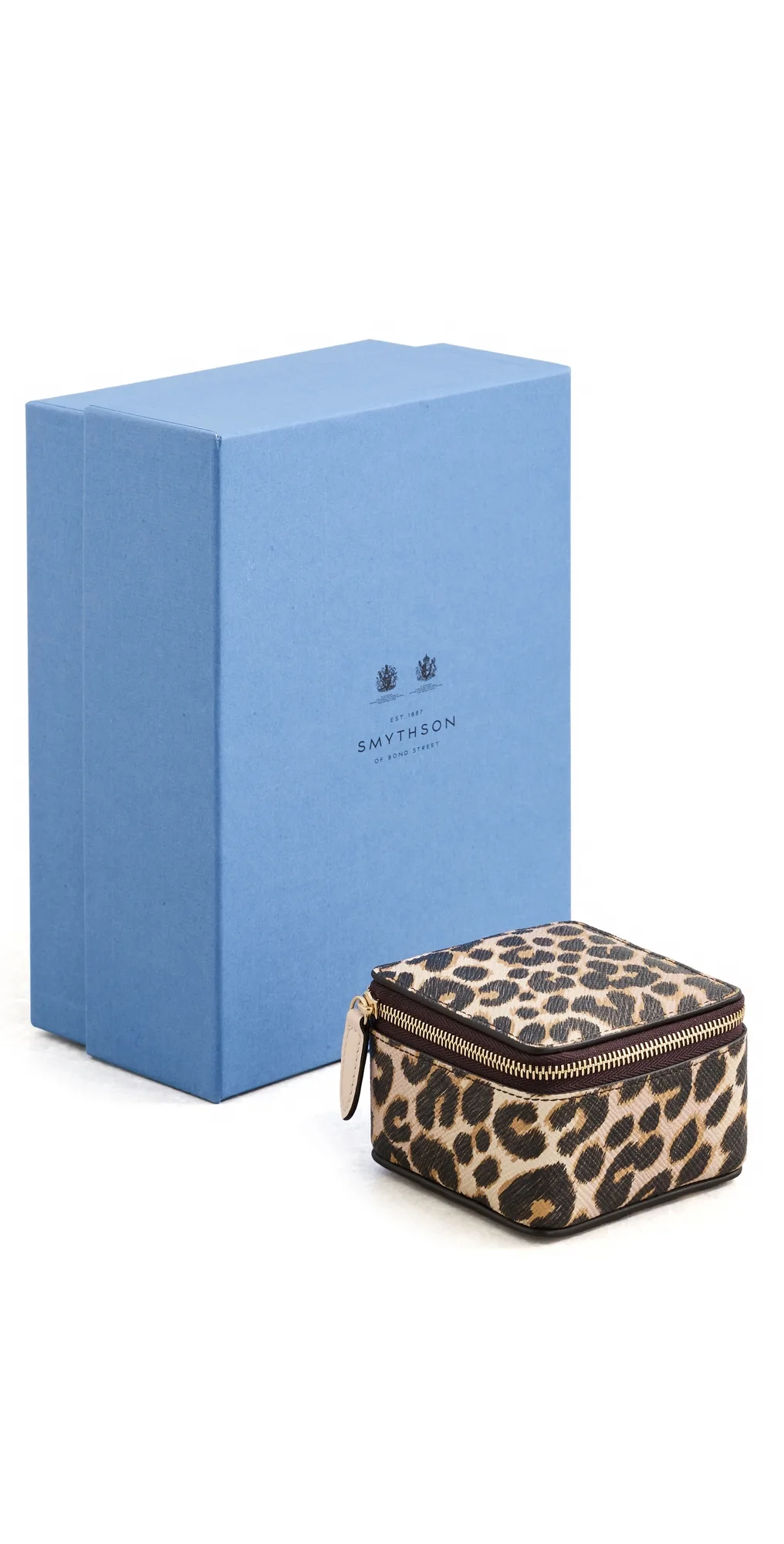 Medium Leopard Trinket Case by Smythson