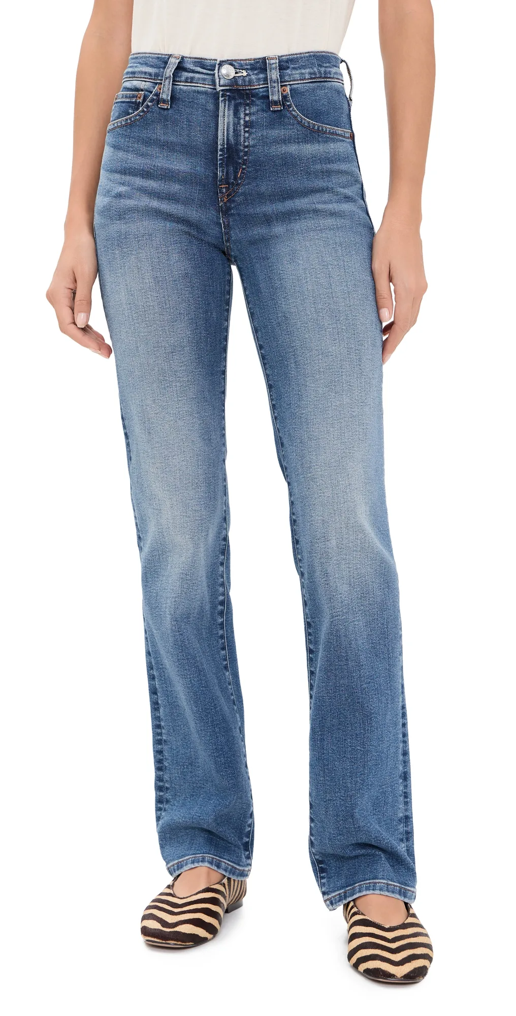 The Straight Jeans in Super Stretch Denim Sunnyside Wash by Madewell