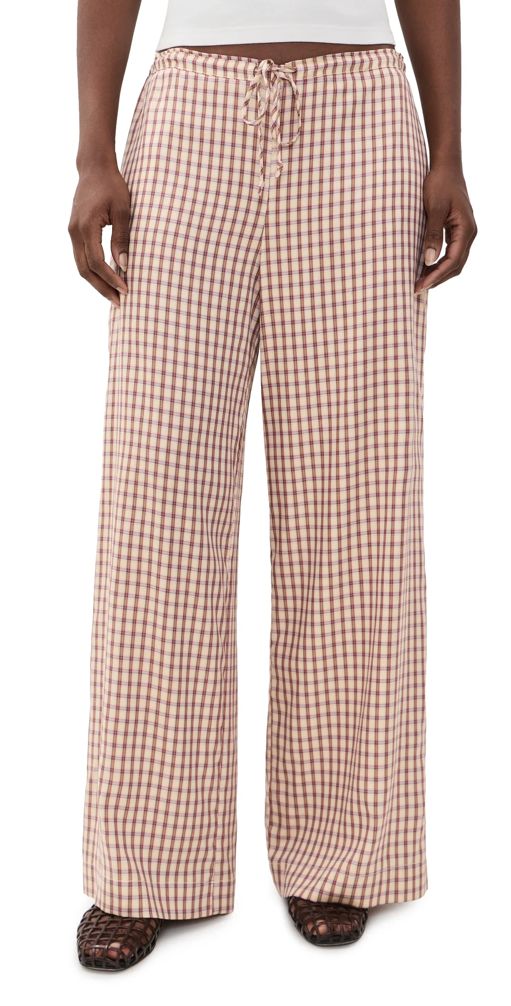 The Tencel Plaid Tie Pants by DONNI.