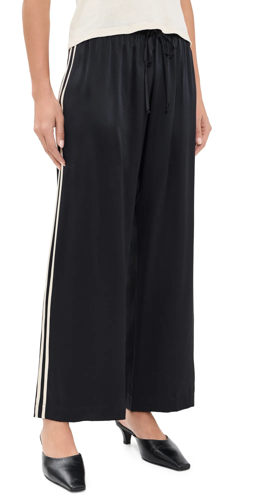 The Silk Stripe Crop Pants