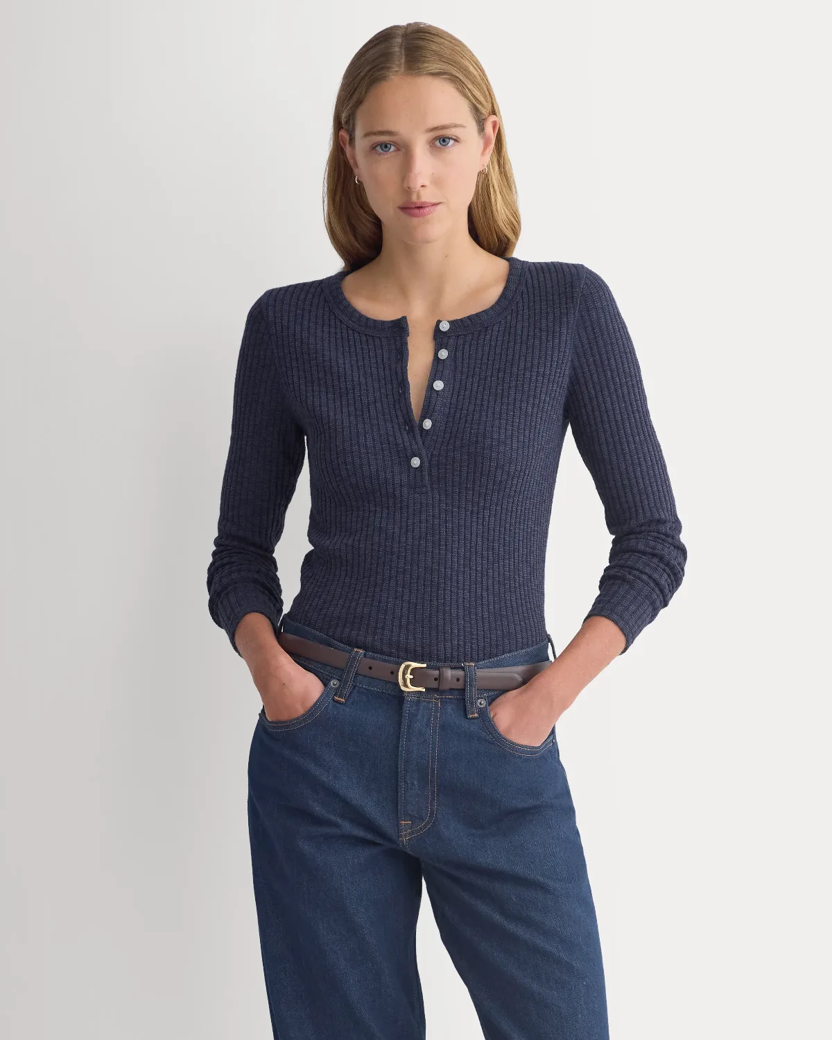 Cozy Rib Henley Top by Everlane