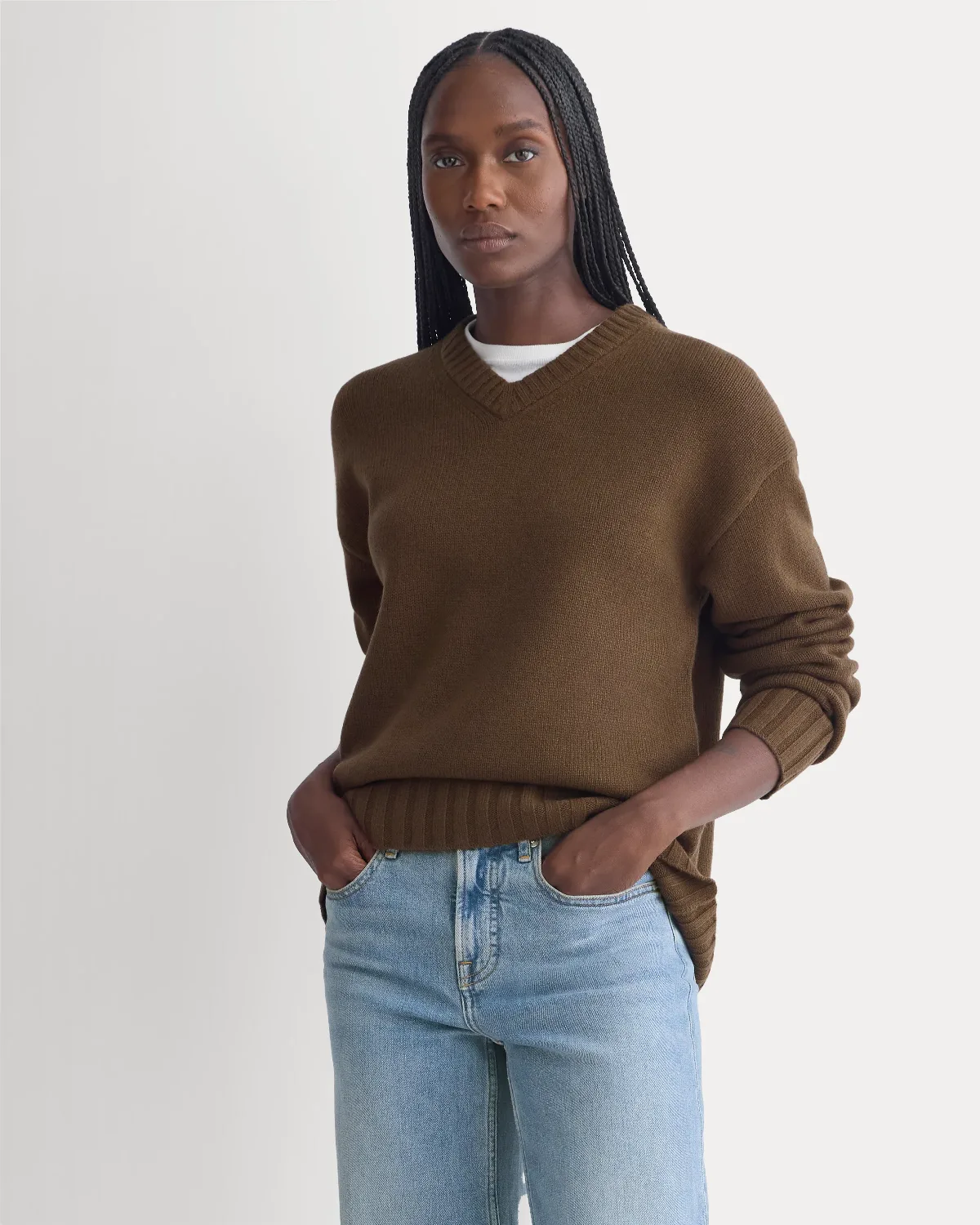 V-Neck Sweater, Extrafine Luxe Merino, Wool