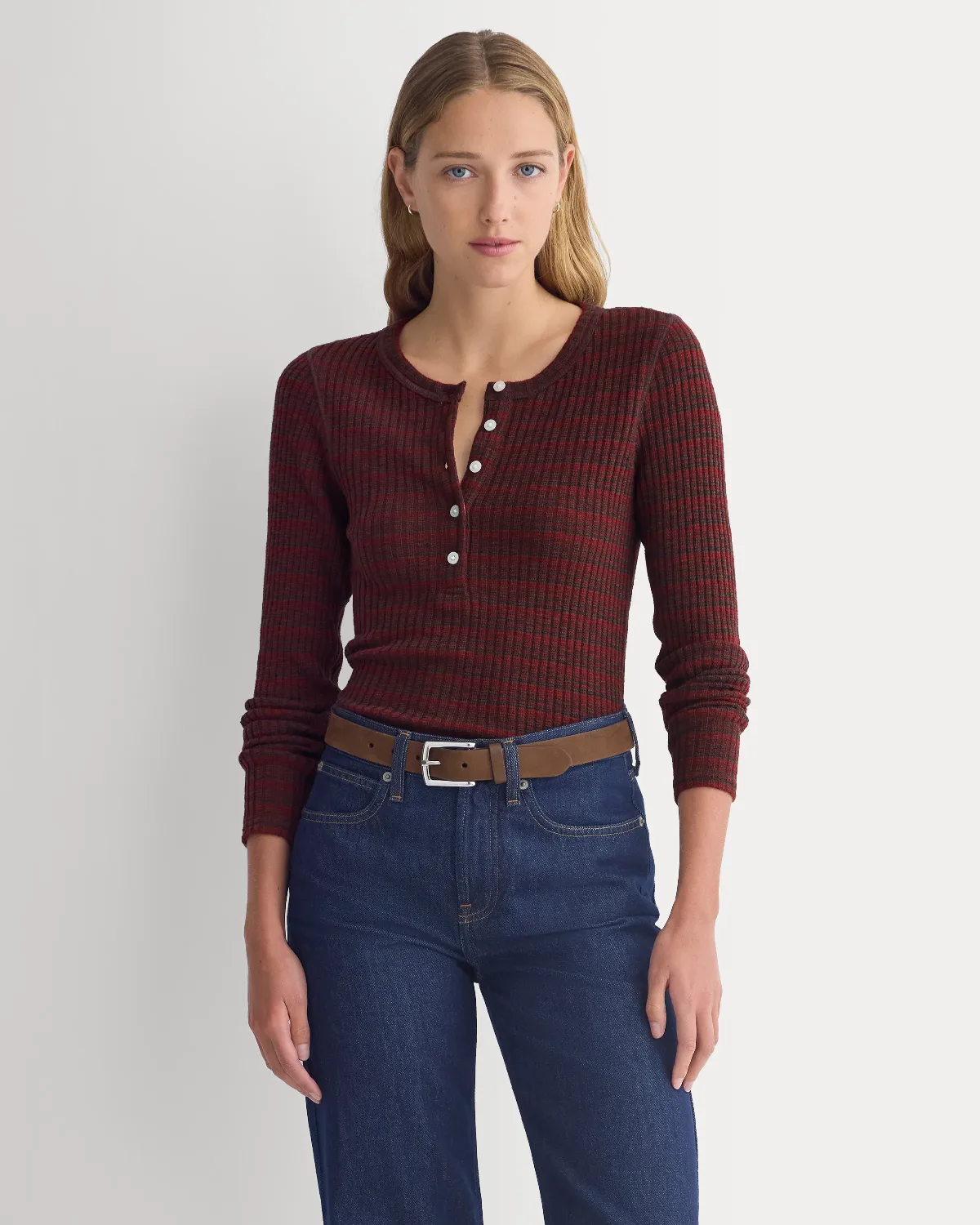 Cozy Rib Henley Top, Cotton by Everlane