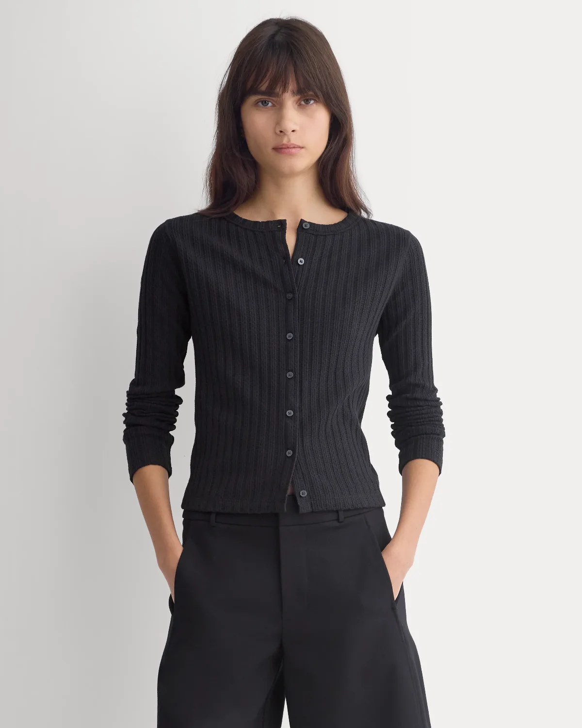 Pointelle Rib Cardigan by Everlane