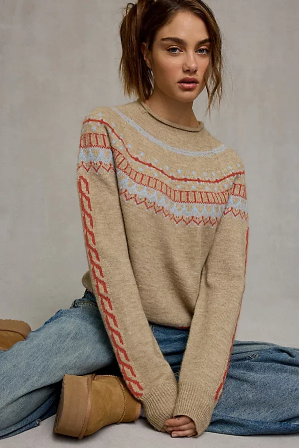 BDG Rylee Fair Isle Rollneck Sweater by BDG