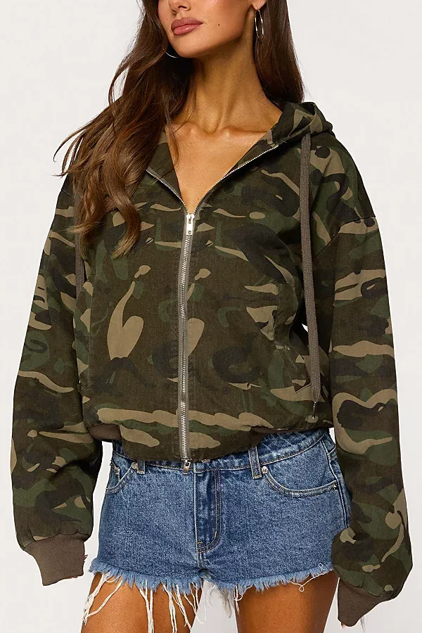 Edikted Blanche Camo Hooded Jacket by Edikted