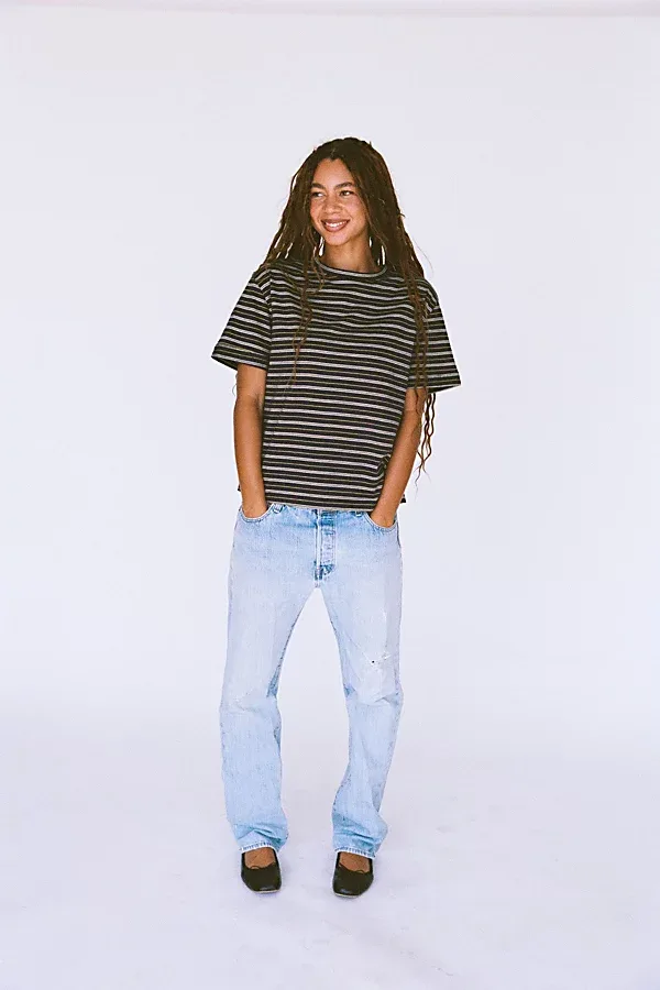 Striped Boifriend T-Shirt Top by RAT BOI