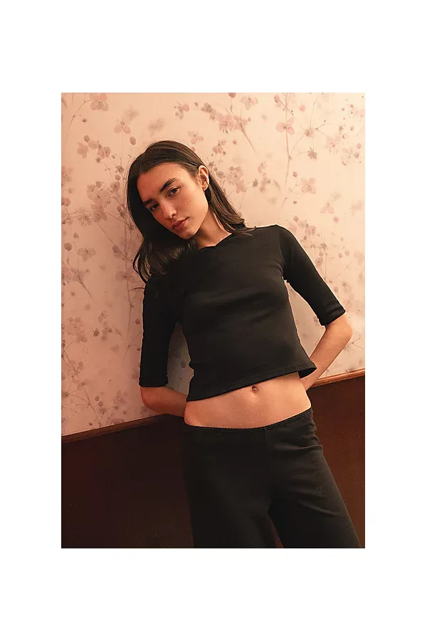 Vera 3/4 Sleeve V-Neck Top by Mpaz Studio