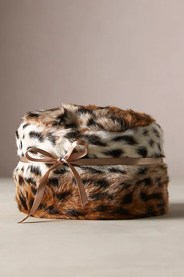 Margot Shaved Leopard Pillbox Hat by APPARIS