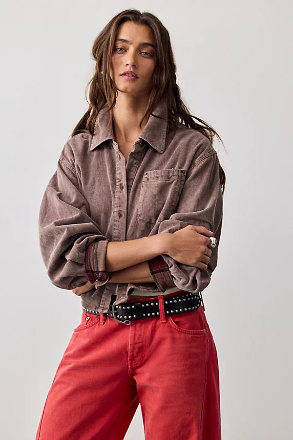 Billie Corduroy Button Down Shirt by Free People