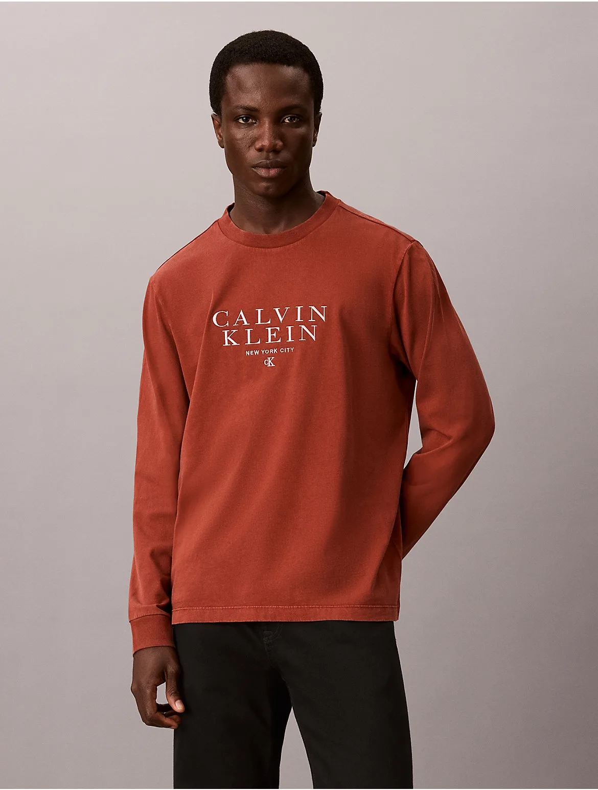 Powder Wash Logo Long Sleeve Tee by Calvin Klein