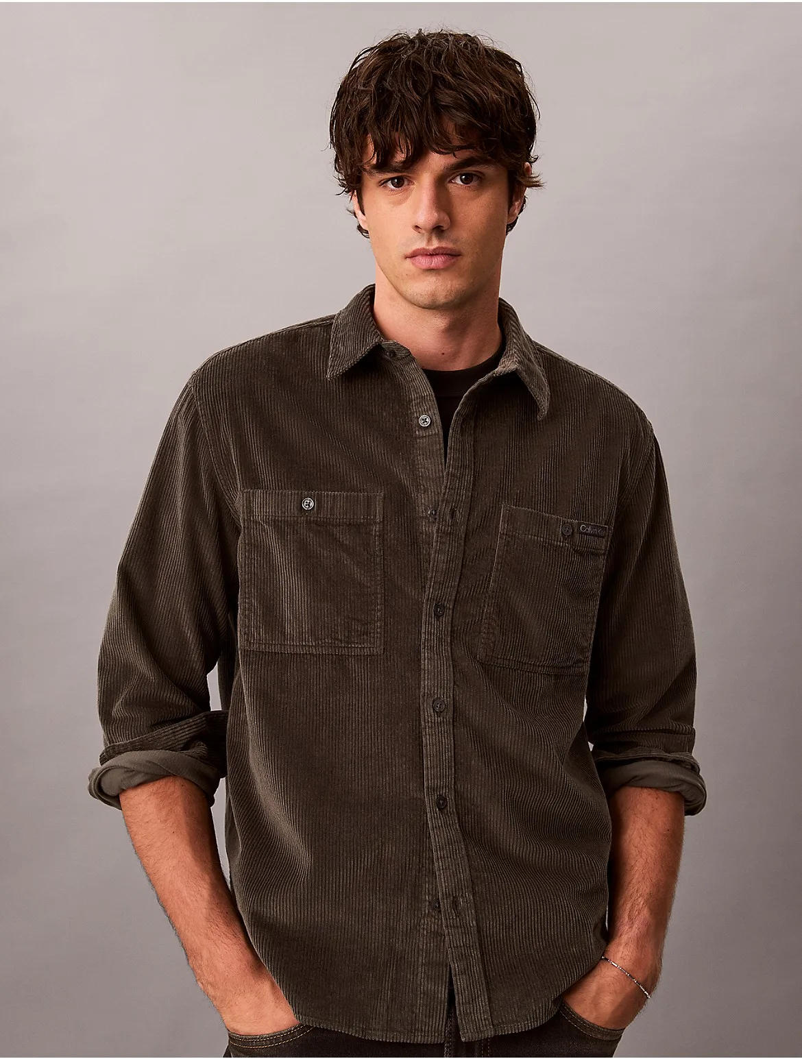 Corduroy Pocket Easy Shirt by Calvin Klein