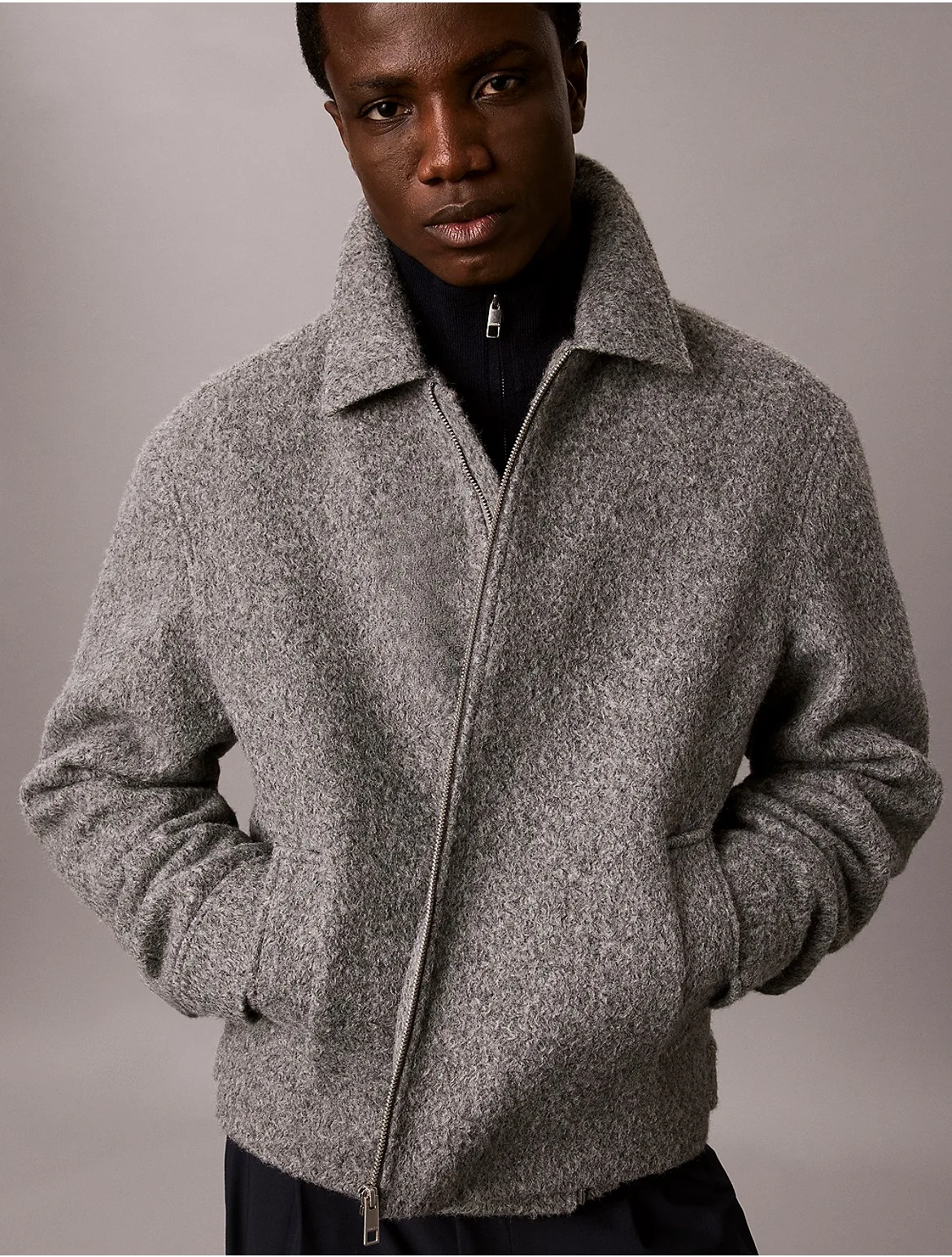 Melange Boucle Zip Jacket by Calvin Klein