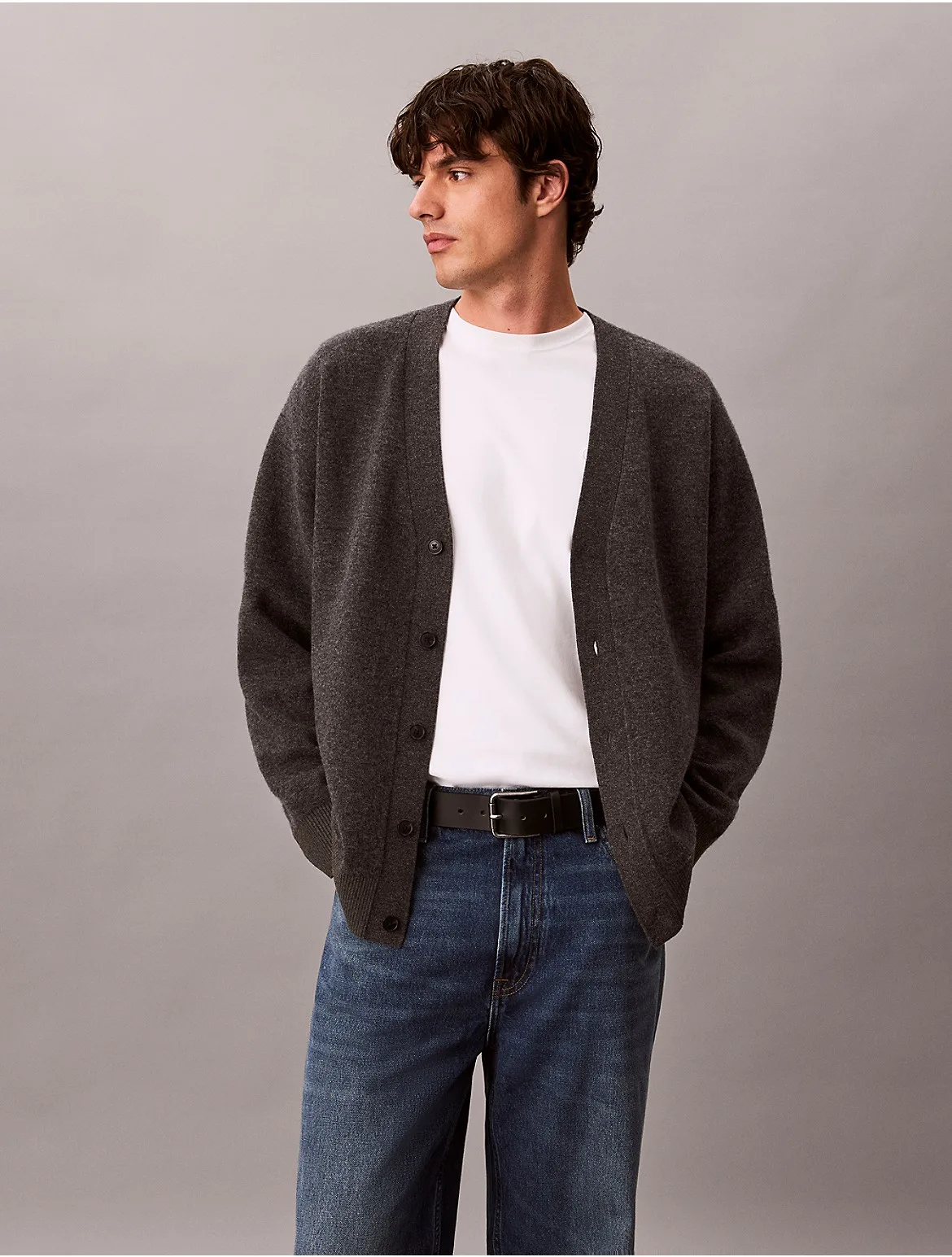Lambswool Blend Cardigan by Calvin Klein