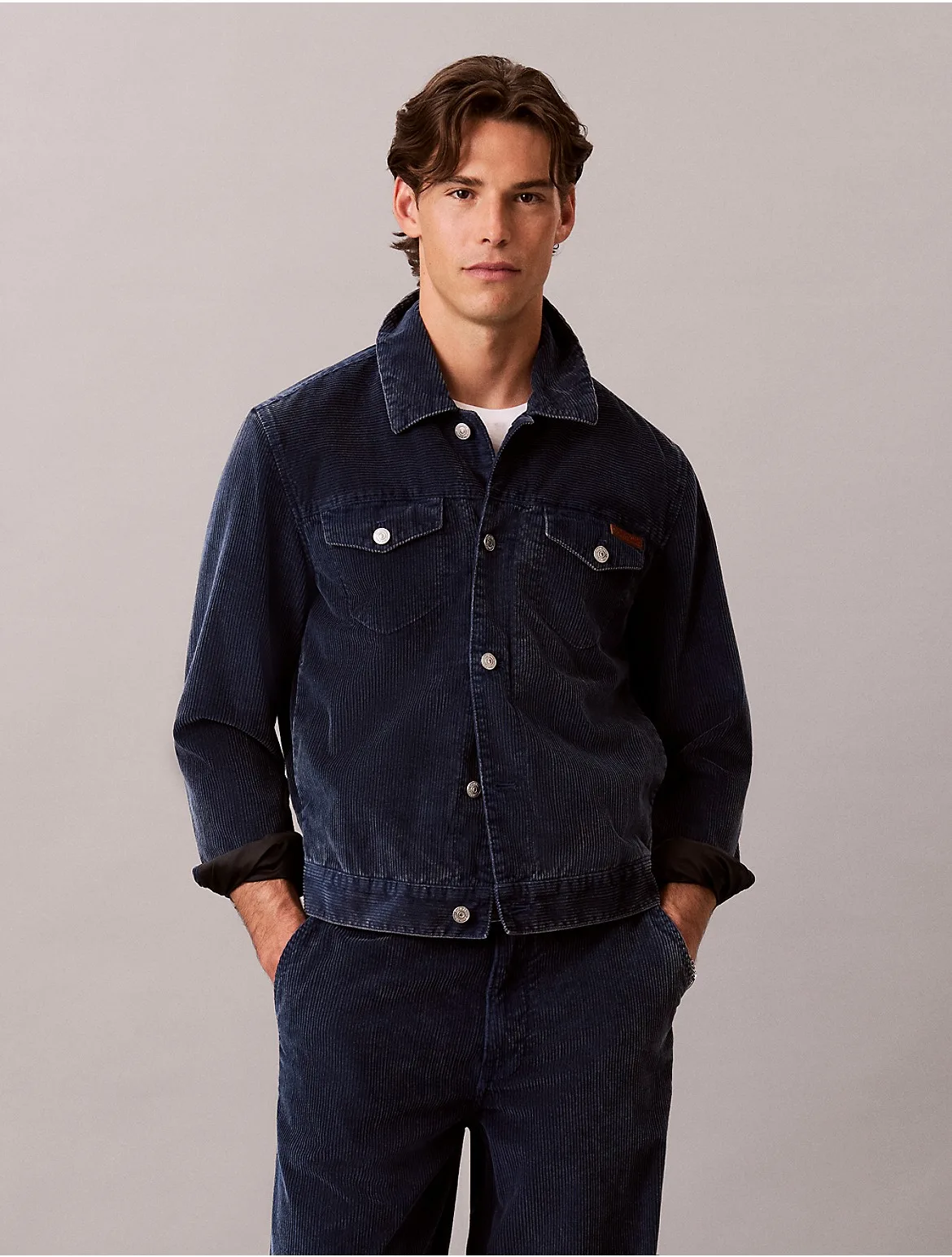 Washed Corduroy Trucker Jacket by Calvin Klein