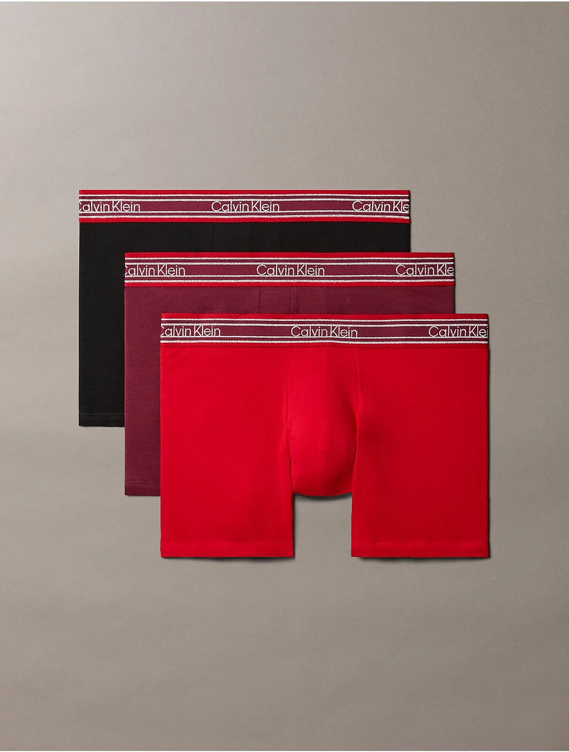 Icon Cotton Stretch Stripe 3-Pack Trunk by Calvin Klein