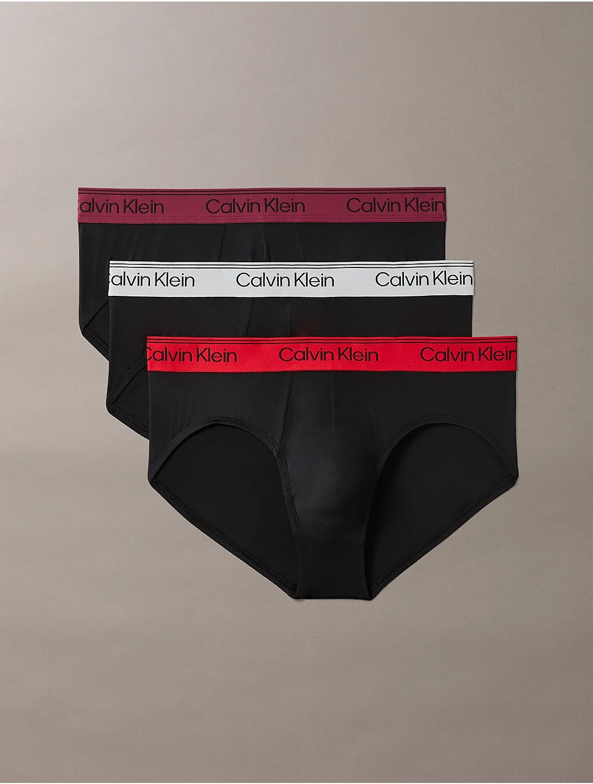 Microfiber Stretch 3-Pack Hip Brief by Calvin Klein