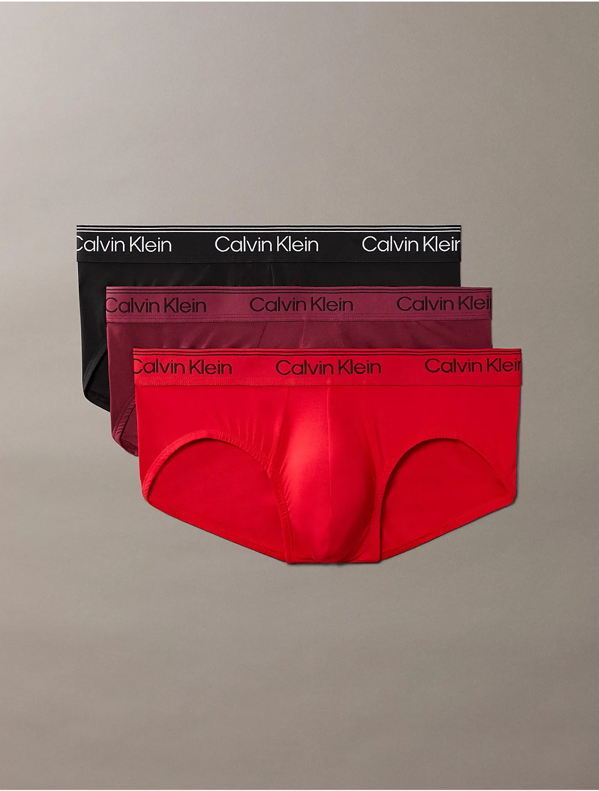 Microfiber Stretch 3-Pack Hip Brief by Calvin Klein