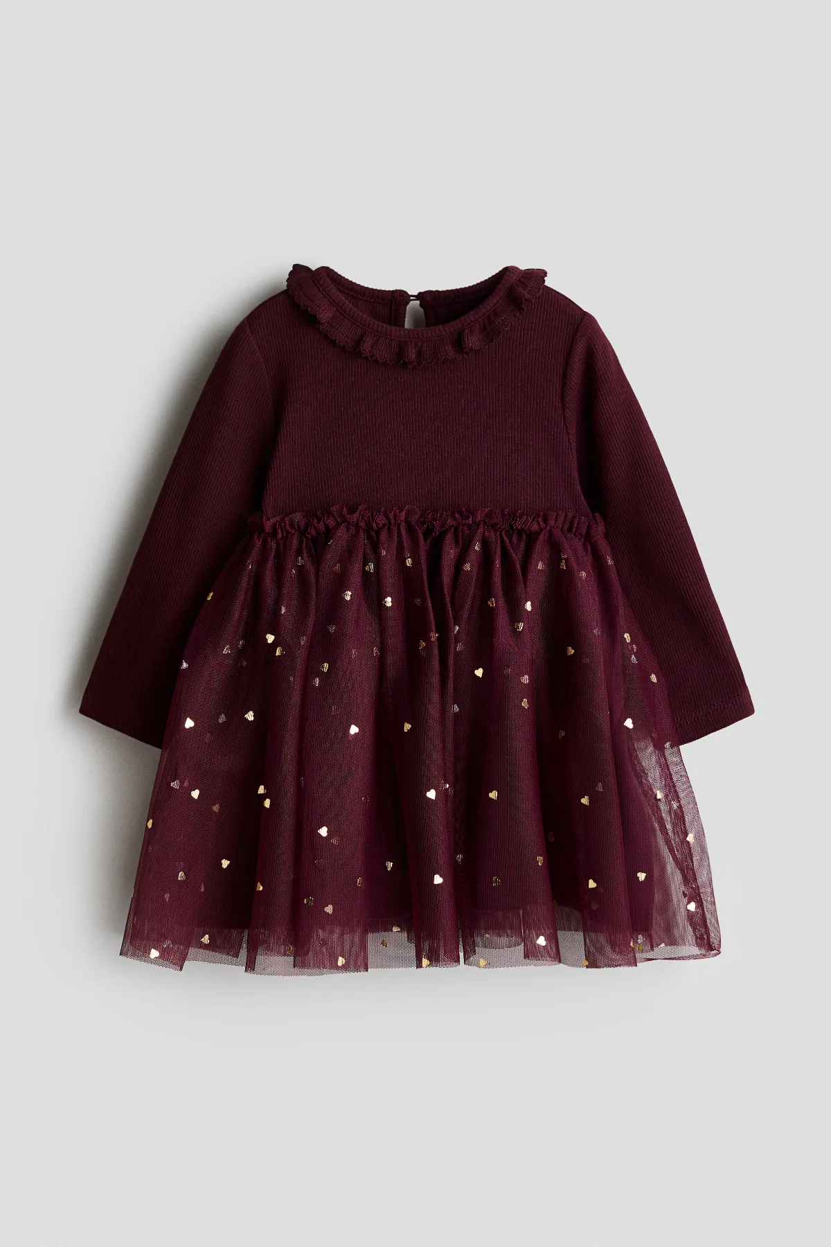 Cotton Dress with Tulle Skirt by H&M