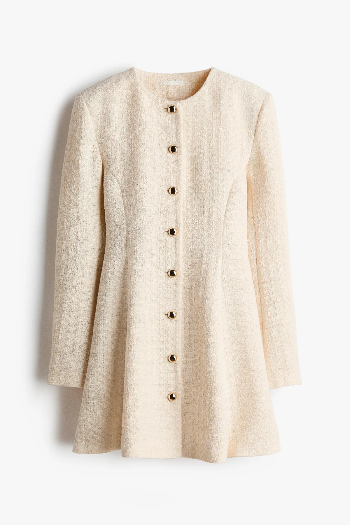 Boucl-Weave Button-Front Dress by H&M
