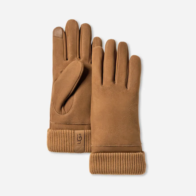 Leather Knit Cuff Glove