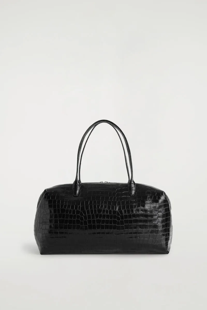 Frieze Bowling Bag - Croc-Effect Leather by COS