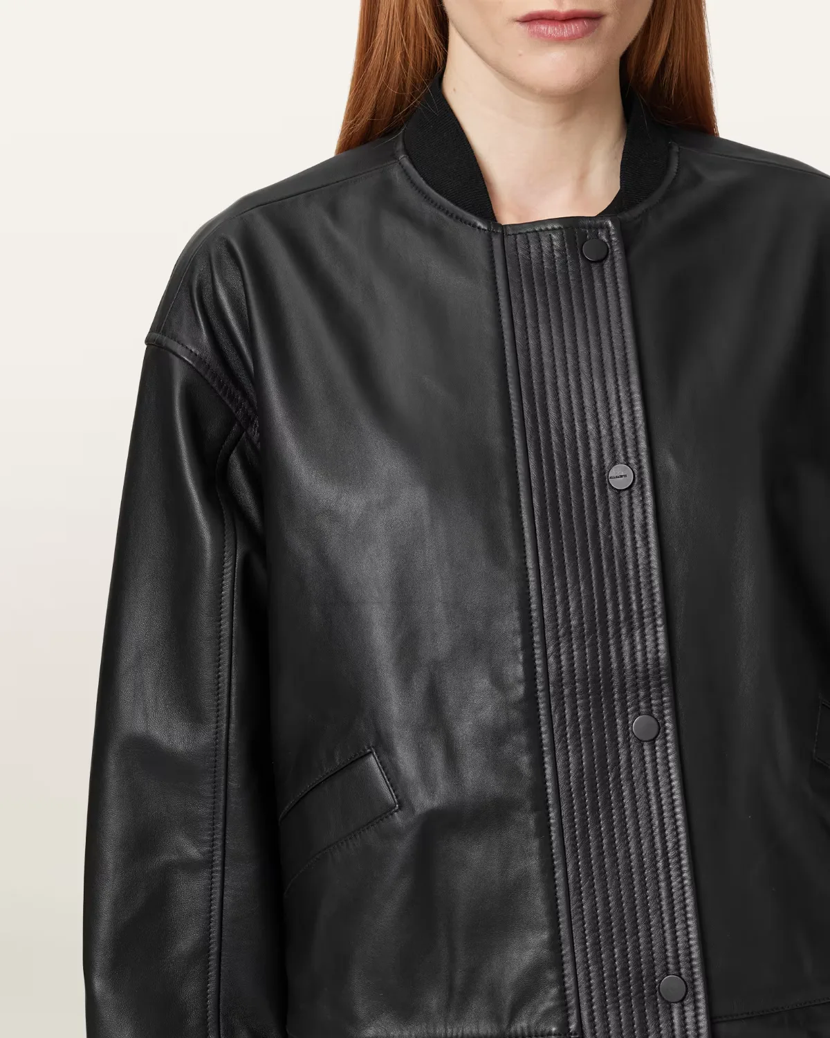 Sofi Leather Bomber Jacket by AllSaints