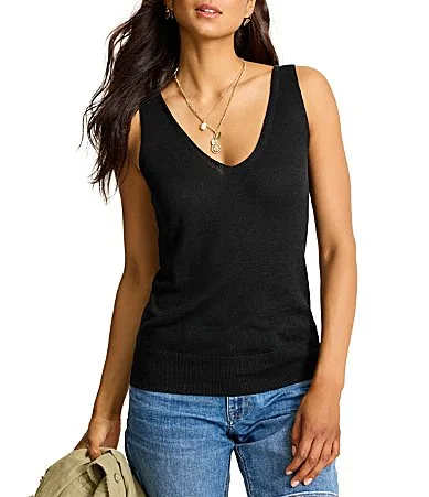 Linen Blend Addison V-Neck Sleeveless Tank by Tommy Bahama