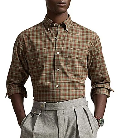 Classic Fit Plaid Twill Long Sleeve Woven Shirt by Polo Ralph Lauren