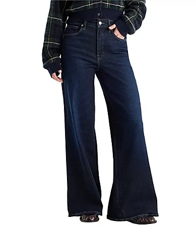 Good Waist Palazzo Leg Full Length Denim Jeans by GOOD AMERICAN