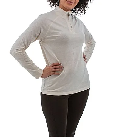 Macintyre Embroidered Stand Collar Raglan Sleeve Quarter Zip Top by Aventura