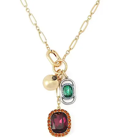 Gemstone Charm Long Pendant Necklace by Kurt Geiger