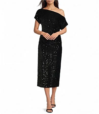 Off the Shoulder Midi Dress by Gibson & Latimer
