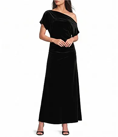 Off the Shoulder Velvet Maxi Dress by Gibson & Latimer