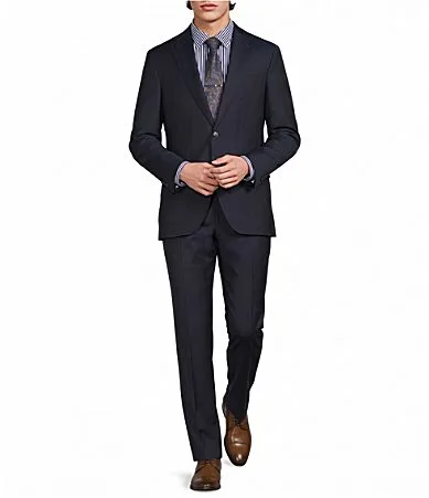 Plaid Modern Fit Flat Front Zegna Wool 2-Piece Suit by Murano