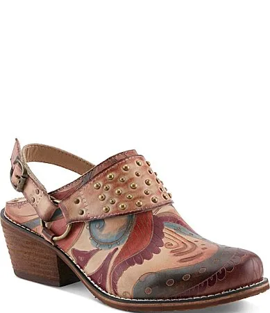 Daytona Hand Painted Leather Studded Shooties by Lartiste