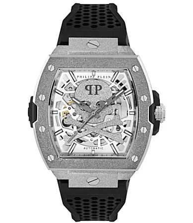 The Keleton Frosted Automatic Silicone Strap Watch by Philipp Plein